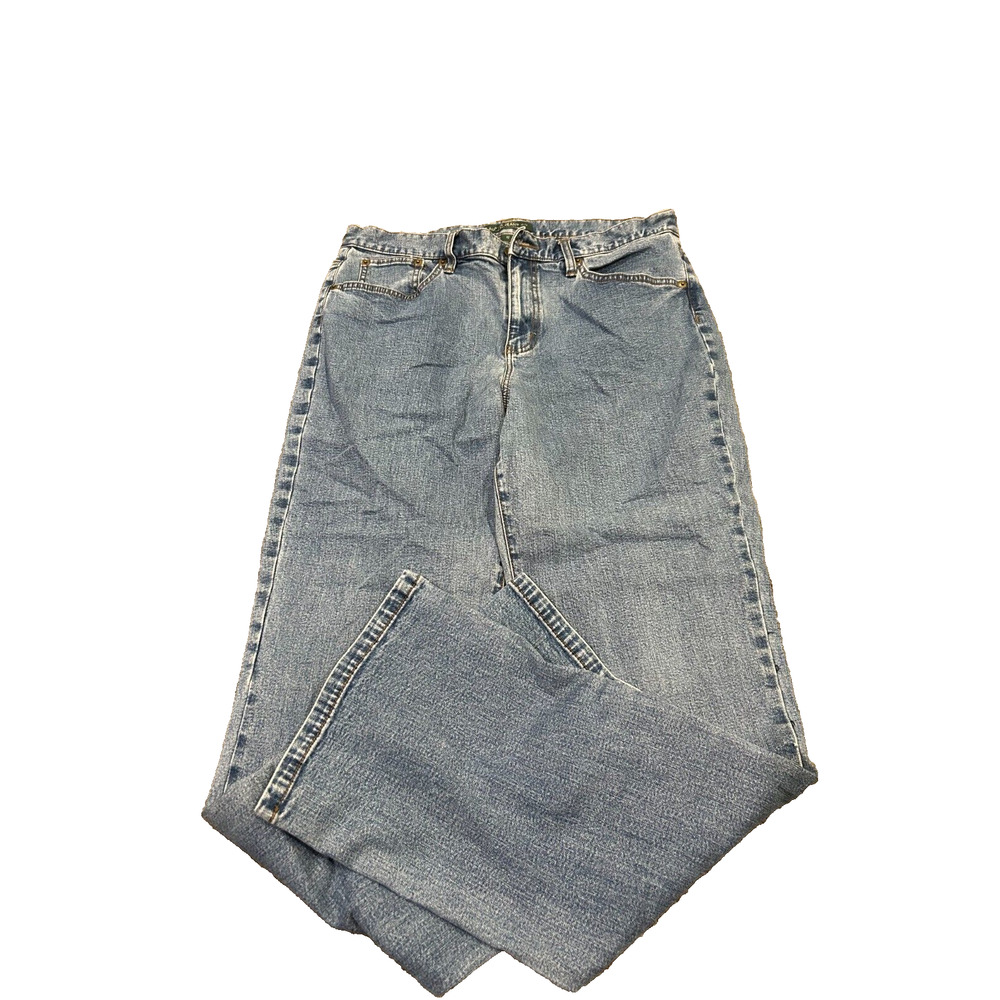 Ralph Lauren Women's Light Blue Denim Medium Wash 5-Pocket Bootcut Jeans Size 12